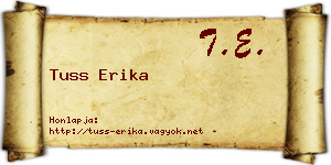 Tuss Erika névjegykártya